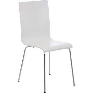 CLP Wartezimmerstuhl PEPE mit ergonomisch geformten Holzsitz und Metallgestell I Konferenzstuhl I In verschiedenen Farben erhältlich... weiß