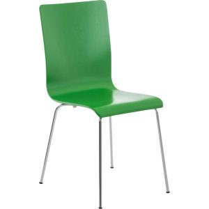CLP Wartezimmerstuhl PEPE mit ergonomisch geformten Holzsitz und Metallgestell I Konferenzstuhl I In verschiedenen Farben erhältlich... grün