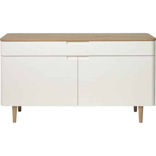 Schrank Amalie teilmassiv Holz Eiche weiß Sideboard Highboard Kommode