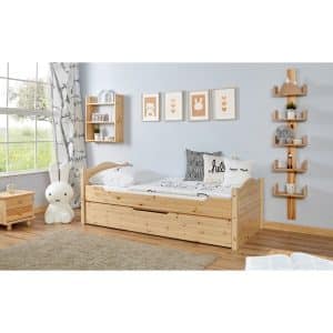 TiCAA Einzelbett "Leni" 90x200 Kiefer Natur