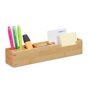 relaxdays Schreibtisch Organizer aus Bambus