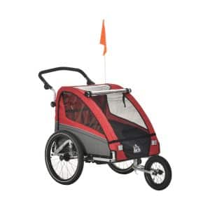 HOMCOM 3in1 Kinderwagen auch als Jogger und Fahrradanhänger 160 x 88 x 102 cm (LxBxH)   Veloanhänger Kind Baby Fahrradanhänger Jogger