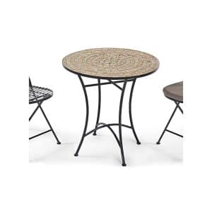 Gartentisch aus Metall mit Mosaikplatte