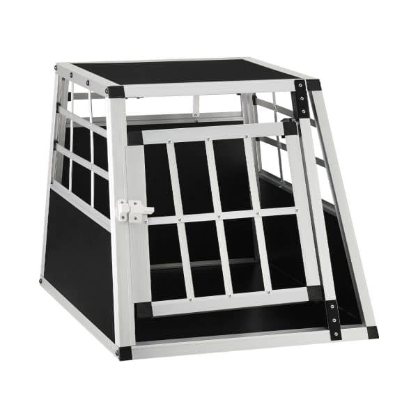 Juskys Alu Hundetransportbox M - 69×54×51 cm verschließbar & pflegeleicht - Hundebox für Hunde