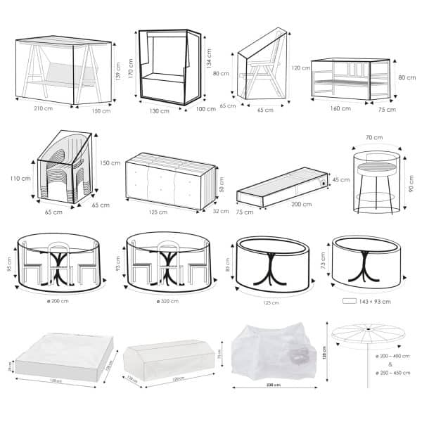 WEHNCKE Gartenmöbel Schutzhülle Hülle Plane Abdeckung Abdeckplane transparent PE Variante: Für Tische 143x93x83cm