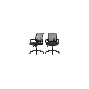 Yaheetech 2x Bürostuhl ergonomischer Drehstuhl mit Netzrücken Bürodrehstuhl Office Chair Höhenverstellung und Wippfunktion Schwarz