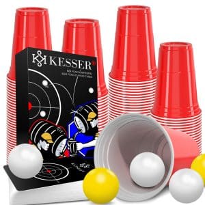 KESSER® Beer Pong Becher Set mit Kartenset 54 Karten