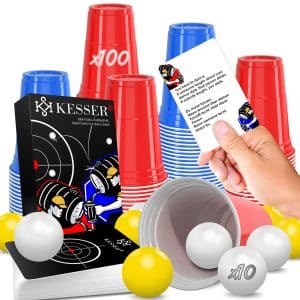 KESSER® Beer Pong Becher Set mit Kartenset 54 Karten