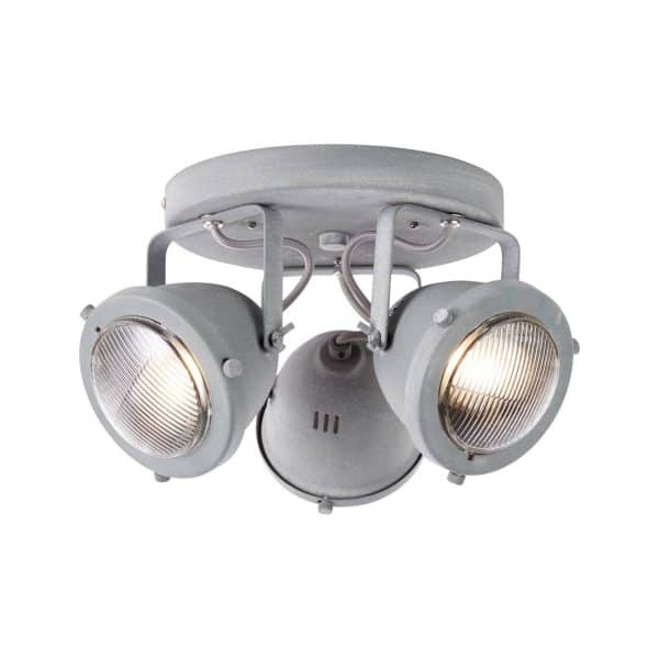 BRILLIANT Lampe Carmen LED Spotrondell 3flg grau Beton   3x LED-PAR51