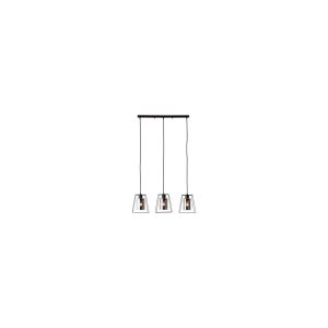 Brilliant   Luxor Pendelleuchte 3flg schwarz matt/cognac   3x A60