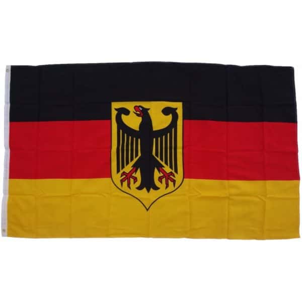 XXL Flagge Deutschland mit Adler 250 x 150 cm Fahne mit 3 Ösen 100g/m² Stoffgewicht