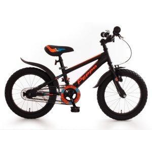 Bachtenkirch 16" Kinderfahrrad C-Modell "Pepp" matt-schwarz/neon-orange