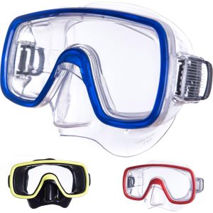 SALVAS Tauch Maske Domino Sr Schnorchel Schwimm Brille Anti Beschlag Erwachsene Farbe: Rot