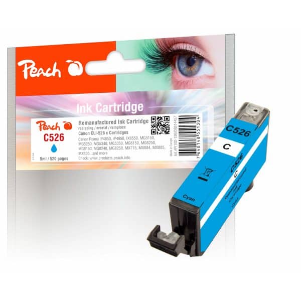 Peach C526C Druckerpatrone XL cy ersetzt Canon CLI-526C