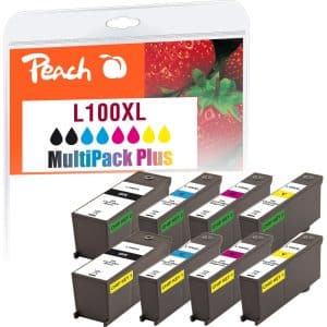 Peach L100XLBK/C/M/Y 4 Druckerpatronen XL (2*bk
