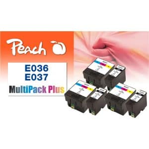Peach E36 6 Druckerpatronen bk ersetzt Epson T036