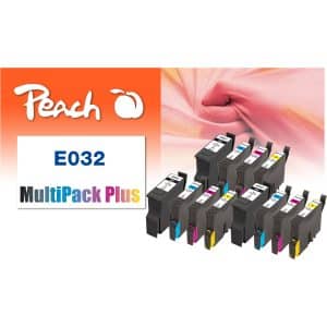 Peach E321 12 Druckerpatronen (3*bk
