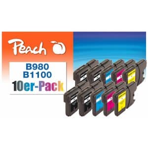 Peach B980/1100VALBP 10 Druckerpatronen XL (2*bk