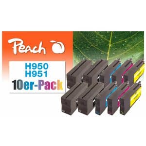 Peach H950 10 Druckerpatronen (2*bk