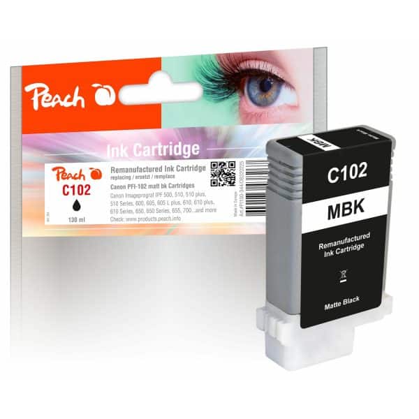 Peach C102MBK XL-Druckerpatrone matte bk ersetzt Canon PFI-102MBK