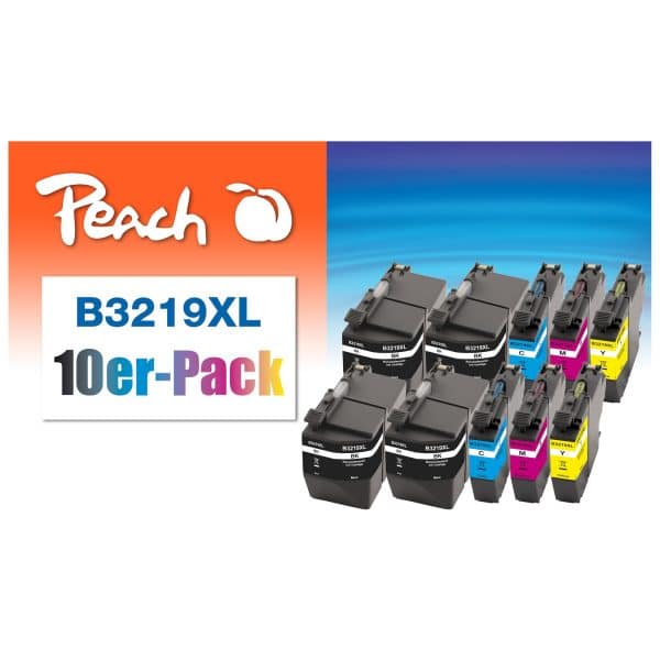 Peach B3219XL 10 Druckerpatronen XL (4*bk