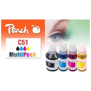 Peach C51 4 Druckerpatronen (bk
