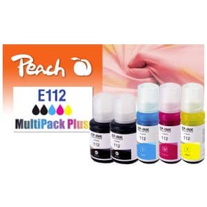 Peach E112 Spar Pack Plus Druckerpatronen (2*bk