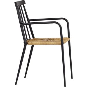 2x Evira Gartenstuhl stapelbar schwarz Polyrattan Garten Möbel Stuhl Sessel