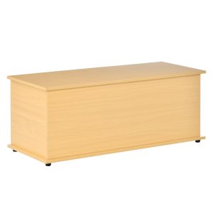 HOMCOM Holzkiste mit klappbarem Deckel 100 x 40 x 40 cm (LxBxH)   Holztruhe Aufbewahrungsbox Spielzeugtruhe