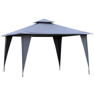 Outsunny Pavillon mit Doppeldach 350 x 350 x 270 cm (LxBxH)   Gartenzelt Partyzelt Festzelt Gartenpavillon