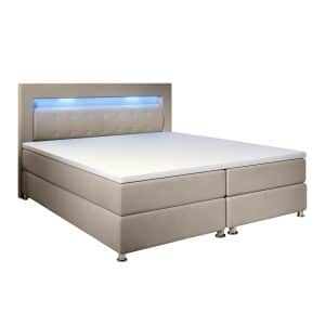 Juskys Boxspringbett Vancouver 180x200 cm - Bett mit LED