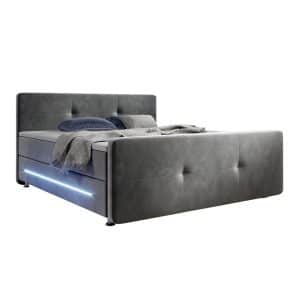 Juskys Boxspringbett Houston 140x200 cm - Bett mit LED