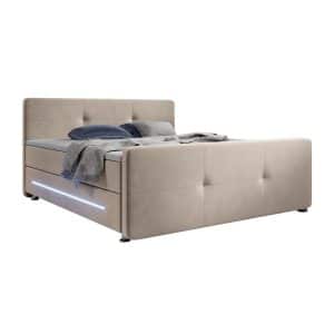 Juskys Boxspringbett Houston 180x200 cm - Bett mit LED