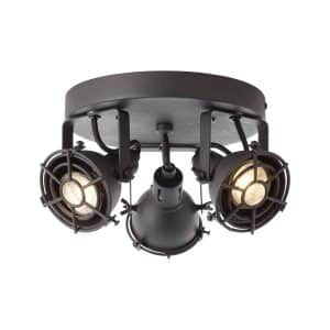 BRILLIANT Lampe Jesper LED Spotrondell 3flg schwarz korund   3x LED-PAR51