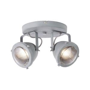 BRILLIANT Lampe Carmen LED Spotrondell 2flg grau Beton   2x LED-PAR51