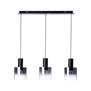 BRILLIANT Lampe Beth LED Pendelleuchte 3flg schwarz/rauchglas   3x 10W LED integriert