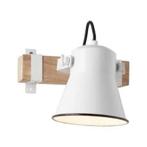 BRILLIANT Lampe Plow Wandspot weiß/holz hell   1x A60