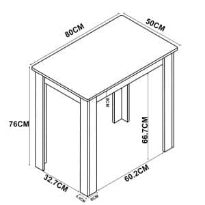 VCM Holz Esstisch Küchentisch Tisch Esal 76 x 80 x 50 cm