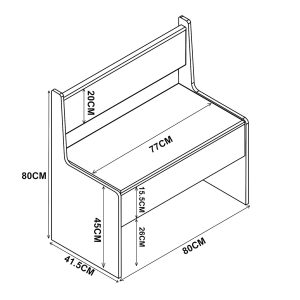 VCM Holz Eckbank Sitzbank Bank mit Truhe Esal 80 x 80 x 42 cm