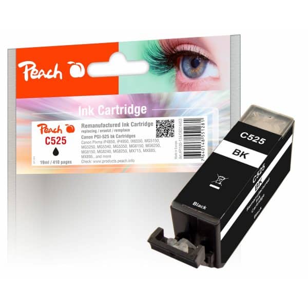 Peach C525PGBK Druckerpatrone XL bk ersetzt Canon PGI-525PGBK