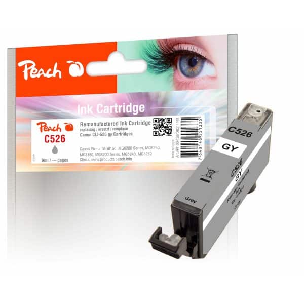 Peach C526GY Druckerpatrone XL gy ersetzt Canon CLI-526GY