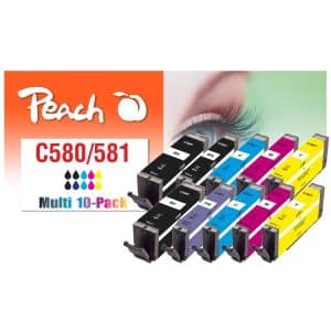 Peach C580 10 Druckerpatronen (2*bk