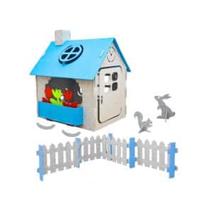Kinder Spielhaus aus Recycling Filz 110x100x124 Indoor Outdoor Haus mit Zubehör