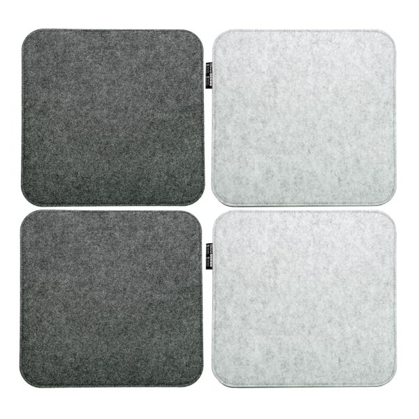 4 Eckige Filz Sitzkissen 35x35cm 8mm Stuhlkissen Leichte Sitzauflage Filzkissen