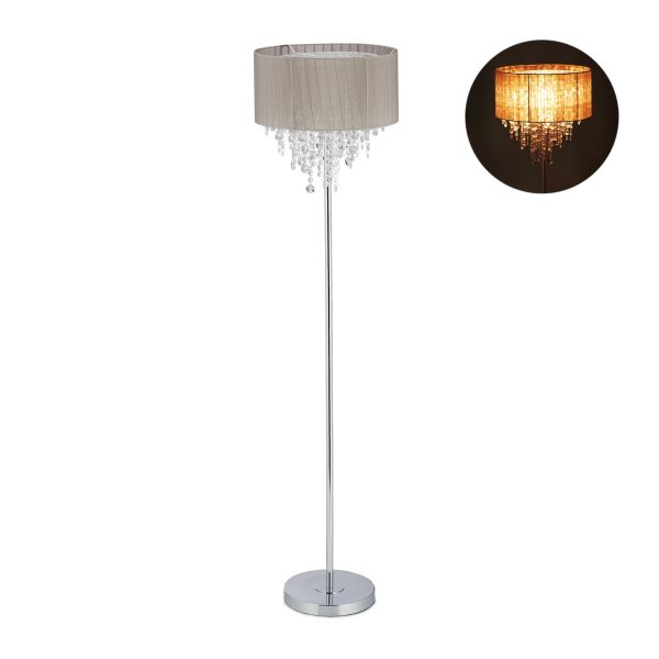 relaxdays Stehlampe Organza Kristall