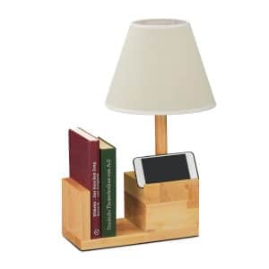 relaxdays Tischlampe Holz