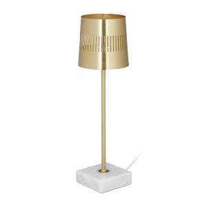 relaxdays Marmor Tischlampe in Gold