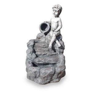 Gartenbrunnen Figurenbrunnen Wasserspiel FoChild Led 74 cm 10905