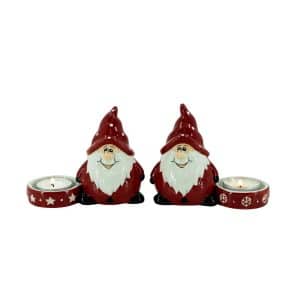 HTI-Living Teelichthalter Dolomit Weihnachtsmann 2 Stück Winterdekoration