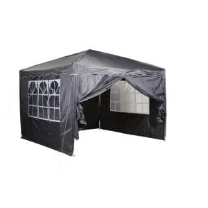 CHILLROI® Faltpavillon 3 m x 3 m grau Partyzelt Gartenzelt Eventzelt